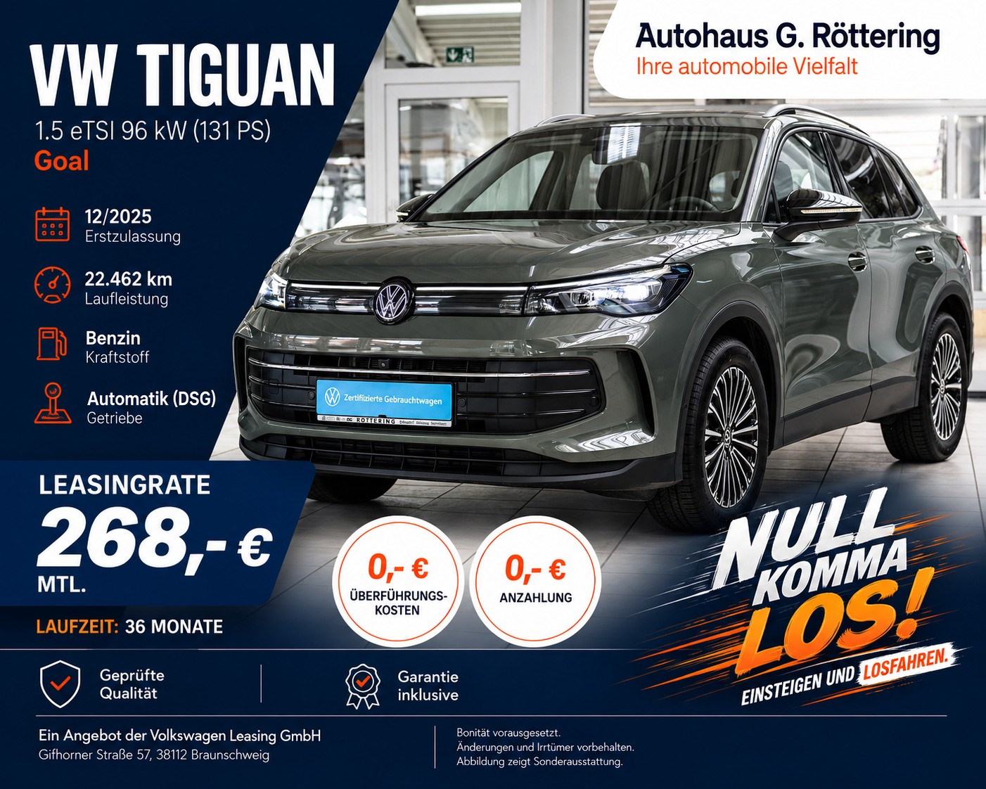 Tiguan Leasing Gebrauchtwagen günsitg